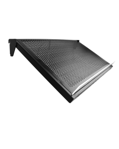 Skrå U-hylde m/ metalhulplade (91 x 37 cm) - Sort