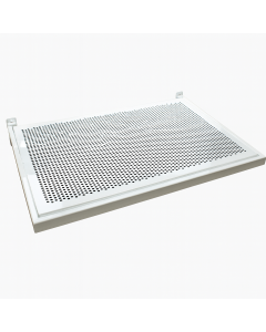 Hylde m/ metalhulplade (59,5 x 37 cm.) t/ rillepanel - hvid