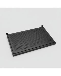 Hylde m/ metalhulplade (59,5 x 37 cm.) t/ rillepanel - sort