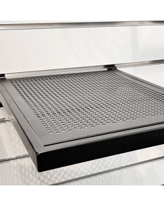 Hylde m/ metalhulplade (29,5 x 37 cm.) t/ rillepanel - sort