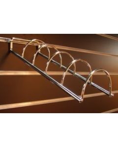 Multidisplay i krom til bøger, æsker - 5 rum. 11 x 31,5. Krom. Til rillepanel