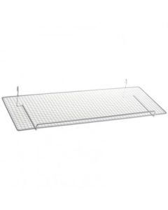 Trådhylde, lige, til gitter, hvid,  L80 x 30 cm, med forkant