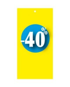 Rabatmærke 40% i etiketform til tekstilpistol