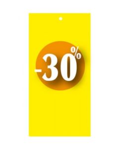Rabatmærke 30% i etiketform til tekstilpistol
