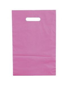 Rosafarvet plastikpose 25 x 4 x 38 cm. 100 stk.