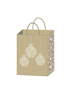 Papirpose. JUL, stjerner/kugle 25x12x31 cm. 50 stk.