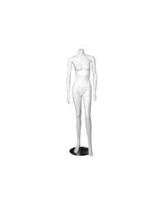 3000 damemannequin. Hvid uden hoved. Rund metalfod. H 162 cm.