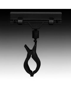Clear Grip, skilteholder, med bred klemme, sort akryl, H10 cm