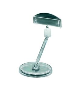 Small-base Ø5, skilteholder, mellem, med bred holder, klar akryl