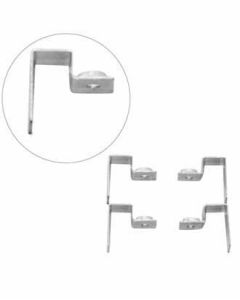Glashyldebeslag t/ u-bøjlestang  - passer t/ 12 mm. ( multitilbehør bla. Framework)
